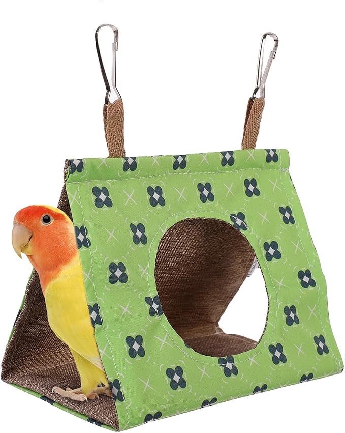 KAMA BRIDAL Bird Nest Hanging Hammock Summer House Cage Tent for Small Pets Parrot Parakeet Myna Pigeon Parakeet Lovebird Nest Perch Stand Swing