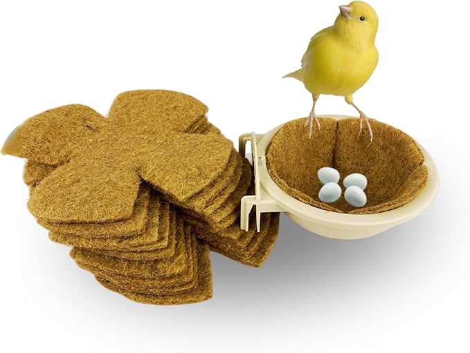 Natural Jute Pads, Bird nest, Canary nest Material, Parakeet, Bird nest Material, Nesting, nest pad, Finch Nesting Material, Breathable, Durable and Reusable Without Chemicals, (Pack of 10)