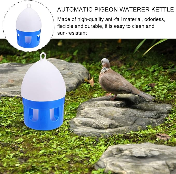 ULTECHNOVO Birds Water Feeder Plastic Bird Feeding Bird Drinker Waterer Dispenser Water Pot Container Feeding Supplies for Pigeon Parrot 4.5L