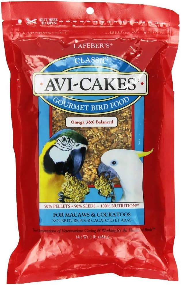 LAFEBER'S Avi-Cakes Gourmet Bird Food for Macaws & Cockatoos, 16 oz.