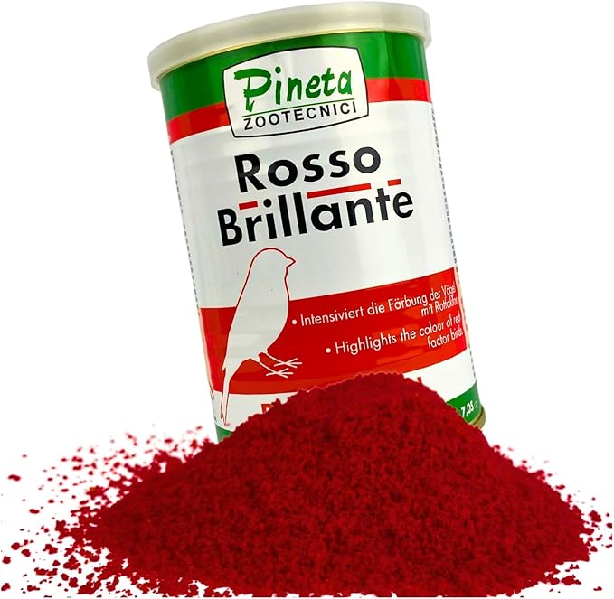 Pineta Rosso Brillante 200g Bird Food for Red Factor Canary and Finch – Canary Food to Enhances Feather Color, Ideal Comida para Pajaritos During Molting and Breeding Seasons