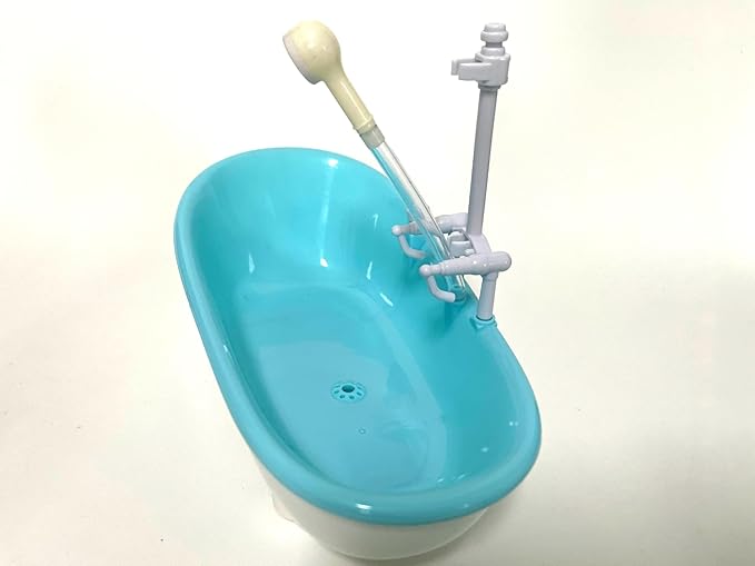 Cage Bird Bath & Shower for Parrots - Parakeet Bathtub Accessory with Spray, Fits Cockatiel Lovebirds, 8.78×4.53×3.35in (Blue)