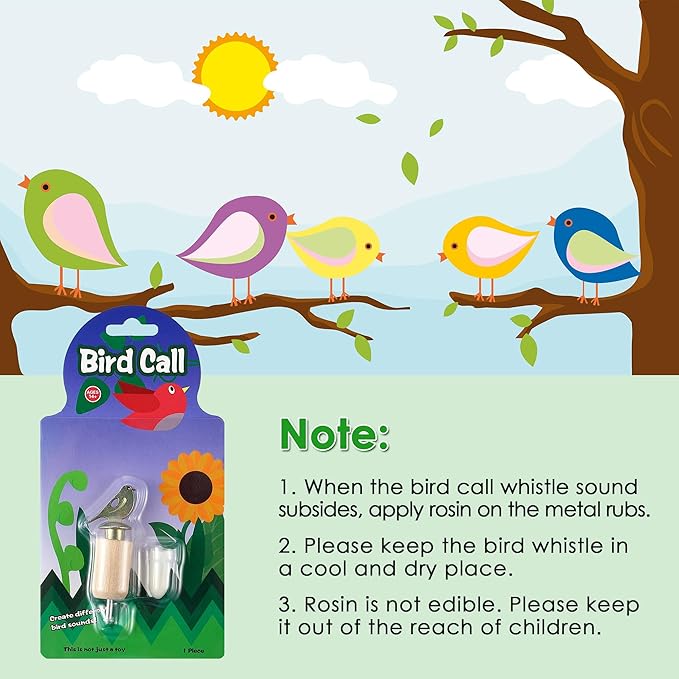 Dreyoo Bird Whistle Call with Rosin, Zinc Alloy & Wooden Birds Caller for Outdoor Birds Watching, Nature Play and Gifts for Bird Lovers(Wood Color)