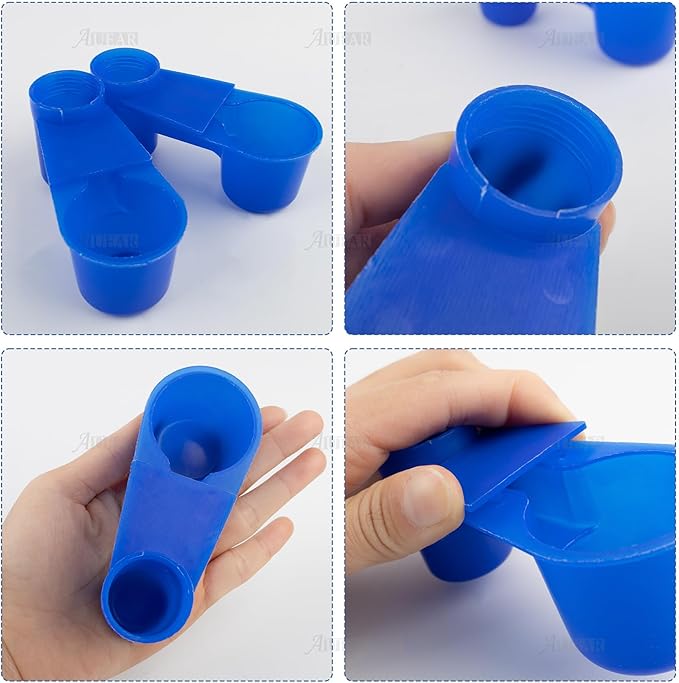AUEAR, Set of 12 Bird Drinker Feeder Cup Soda Pop Water Bottle Plastic for Pigeons Parrot Chicken Supplies (Blue)