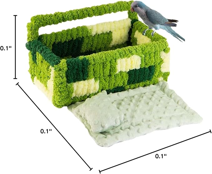 Warm Bird Nest House Bed Hammock Toy for Pet Parrot Parakeet Cockatiel Conure Cockatoo African Grey Eclectus Amazon Lovebird Budgie Finch Canary Hamster Rat Chinchilla Squirrel Cage Perch