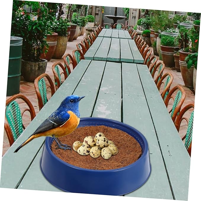 Reusable Pigeon Nesting Bowls with Nesting Pads 10.23X10.23X2.44In Durable Bird Cage Accessories for Breeding Hatching Indoor Outdoor Use