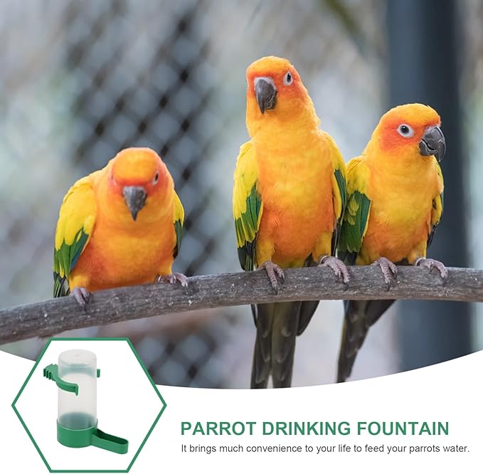 HANABASS 20 Pcs Bird Water Dispenser Automatic Bird Water Feeder Small Bird Feeder Bird Cage Water Dispenser for Parakeet Lovebirds Canary, 7X8.5CM, Green2