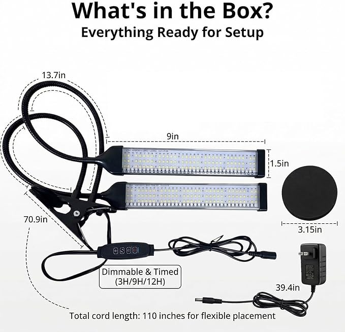 Bird Health Cage Supplementary Light with Full-Spectrum LED Pet Light, Intelligently Timing to Help Synthesize Vitamin D3 and Promote Calcium Absorption