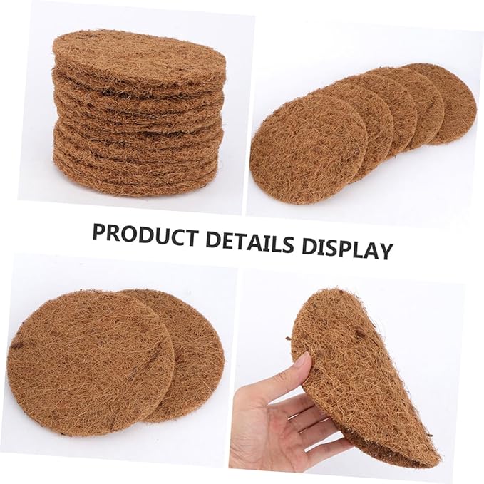 Coconut Fiber Nesting Pads 10Pcs Round Bird Nest Mats for Pigeons Parrots and Chickens Soft Egg Breeding Substrate Comfortable Pet Resting Mat