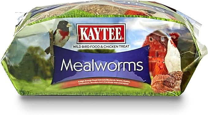Kaytee Wild Bird Food Mealworms For Bluebirds, Wrens, Robins, Chickadees, Woodpeckers, Cardinals & Chickens, 2 Pound