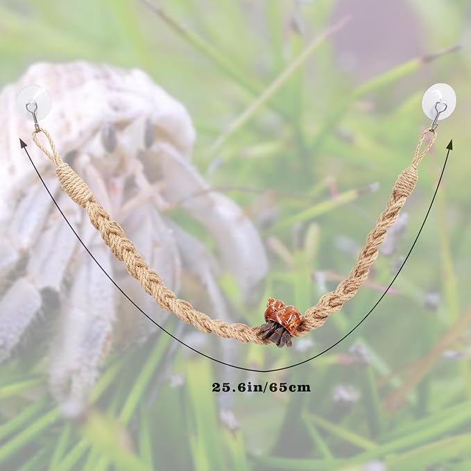 Hermit Crab Climbing Toys, Reptile Rope Ladder Supplies, Tank Aquarium Terrarium Vines Accessories, Habitat Decor for Lizards Geckos Snakes Bearded Dragon