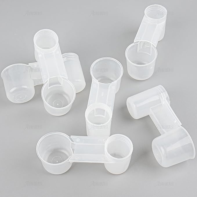 AUEAR, Set of 12 Bird Drinker Feeder Cup Soda Pop Water Bottle Plastic for Pigeons Parrot Chicken Supplies (Clear)