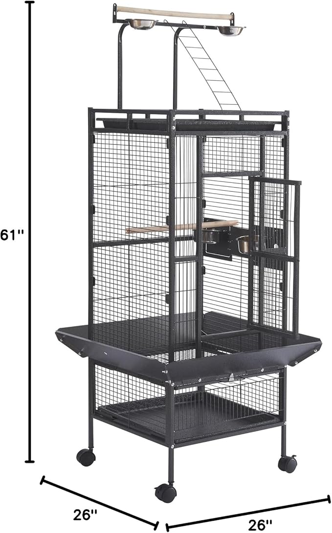 Panana Large Bird Cages Parrot Cage Wide Flight Metal Animal Cage for Budgie Parakeet Conure with Rolling Stand Wheels (61 inch Height)