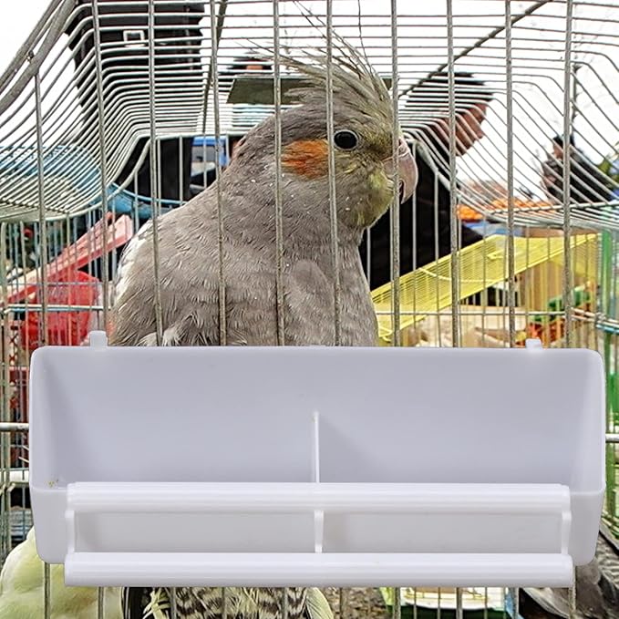 Bird Feeder for Cage, 3 Pack Bird Water Dispenser Hanging Plastic Feeder with Hooks, Parakeet Food Bowl Cups for Small Cockatiel Pigeons