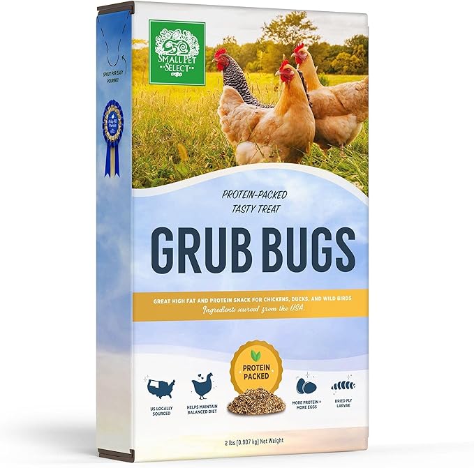Small Pet Select Grub Bugs, Black Soldier Fly Larvae, Non-GMO, Locally Sourced PNW, 2 lb