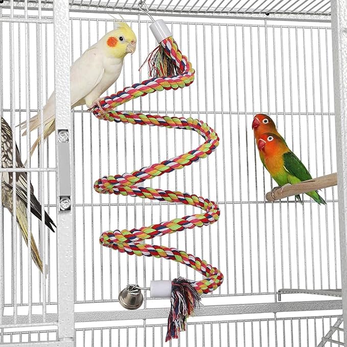 Topeakmart Extra Large Rolling Metal Small Animal Cage for Sugar Gliders Rats & Squirrels, Mobile Large Cage with Detachable Stand, White