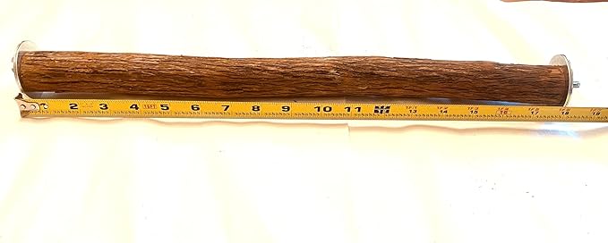 Polly's Full Length Hardwood Cage Perch for Parakeets, Cockatiels, Cockatoos, Macaws, and Other Birds (18")