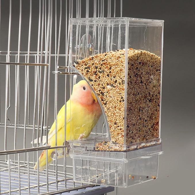 Geyecete Bird Feeder Water Dispenser Set no Mess Bird Feeder for cage Automatic Parakeet Cage Accessories,Bird Feeder Cockatiel Finch Budgies
