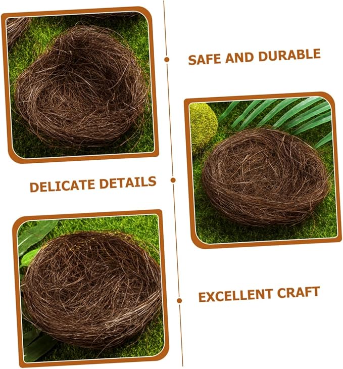 16-Pack Mini Bird Nest Decorations 2.75X2.75X1.96In Faux Bird Nests for Garden Easter Ornaments Photography Props Party Decor and Birdcage Accessories