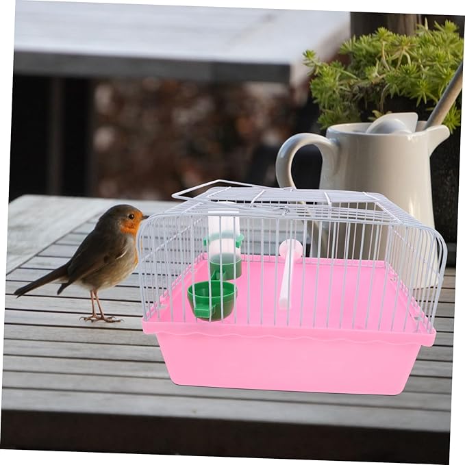 BESPORTBLE Portable Bird Carrier Cage Lightweight Travel Birdcage with Food Box Water Dispenser Spacious Design for Parakeets Birds for Pet Owners The Go