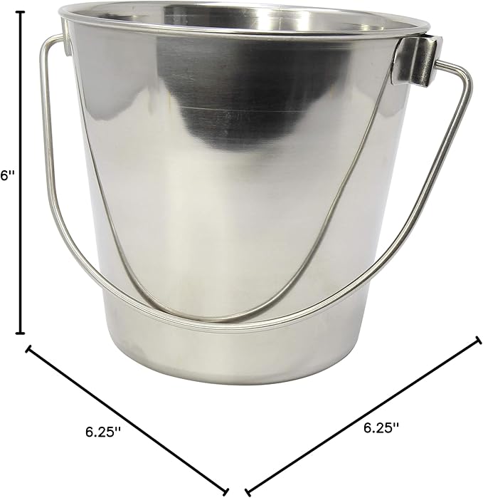 800100 2 Quart Stainless Steel Pail Bonka Bird Toys Durable Shiny Pets Food Water Liquid Treat Feed