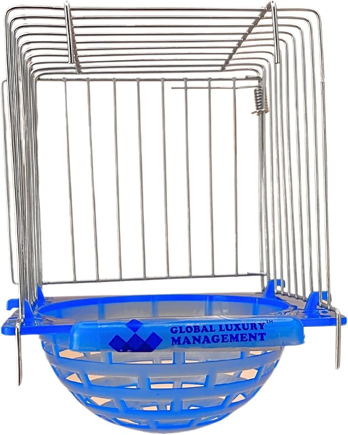 3pcs External Bird Nest for Cage – Stainless Steel Frame with Plastic Base, Ideal for Canaries, Finches, Goldfinches & Small Birds – Easy to Attach & Clean