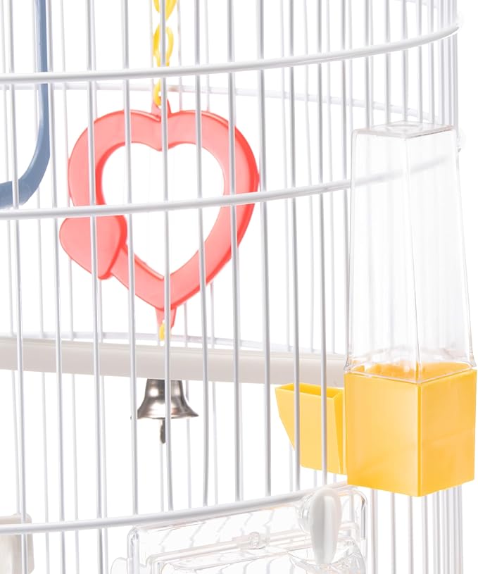 Ferplast Bird Cage Regina Cage for Birds, Canaries, Budgies, Finches, Metal, Accessories Included Rotating Feeders Perches, 32.5 x 32.5 x h 49 cm.
