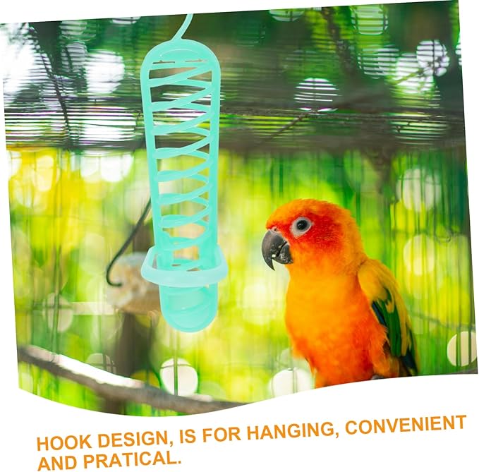 Kisangel Parakeet Millet Spray Holder, Plastic Food Holder Parrot Treat Sticks Feeder for Parakeet Treat Millet Feeding Basket