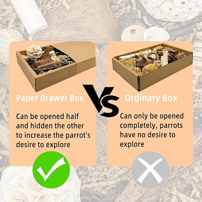 Bird Foraging Toys Parrot Chew Shredding Toys Bird Foraging Box for Parakeets Cockatiels Conures Lovebirds and Small to Medium Birds(Colorful)