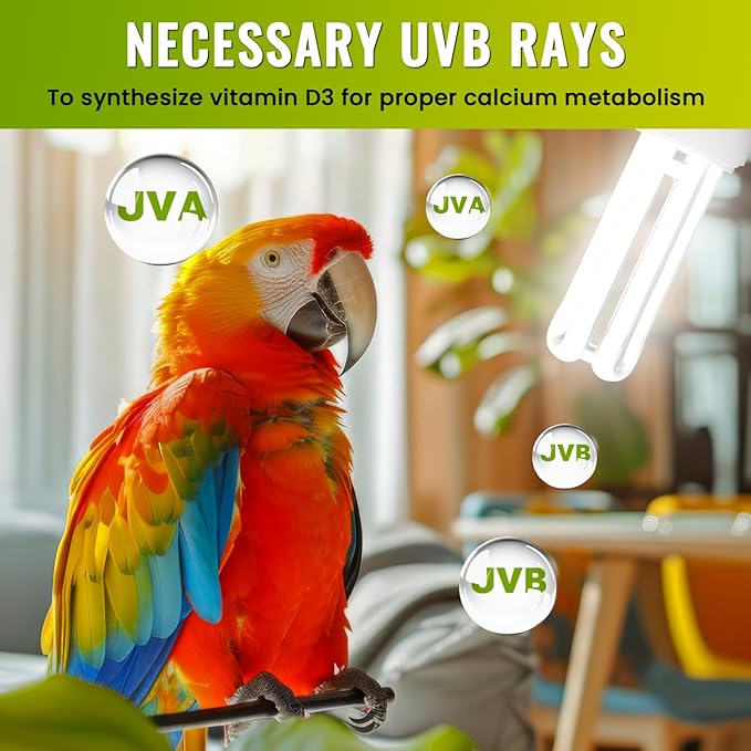 DoRight UVB 5.0 Bulb for Birds Compact Fluorescent Light Bulb E26, UVB 5.0 Bird Light Bulb Compact UVB Lamp Bird Cage UVB Light for Captive Birds, Reptiles