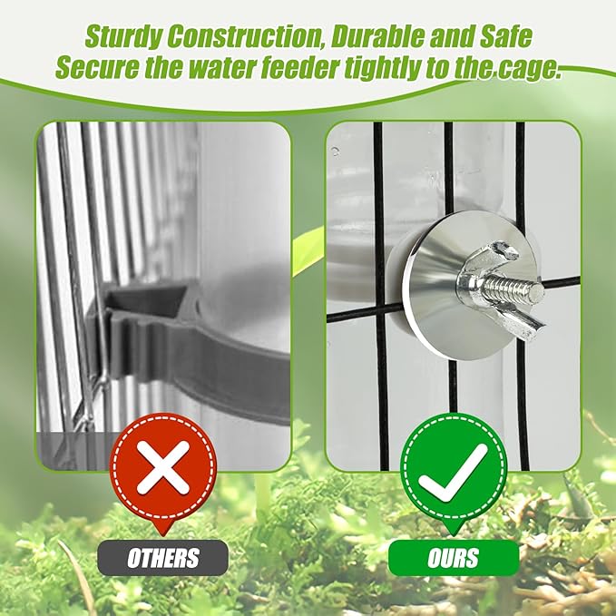 BWOGUE 2PCS Automatic Bird Water Dispenser, 4.73 Fl Oz Parakeet Water Dispenser for Cage No Mess Suspended Bird Water Feeder for Cockatiel Budgie Conure Lovebirds