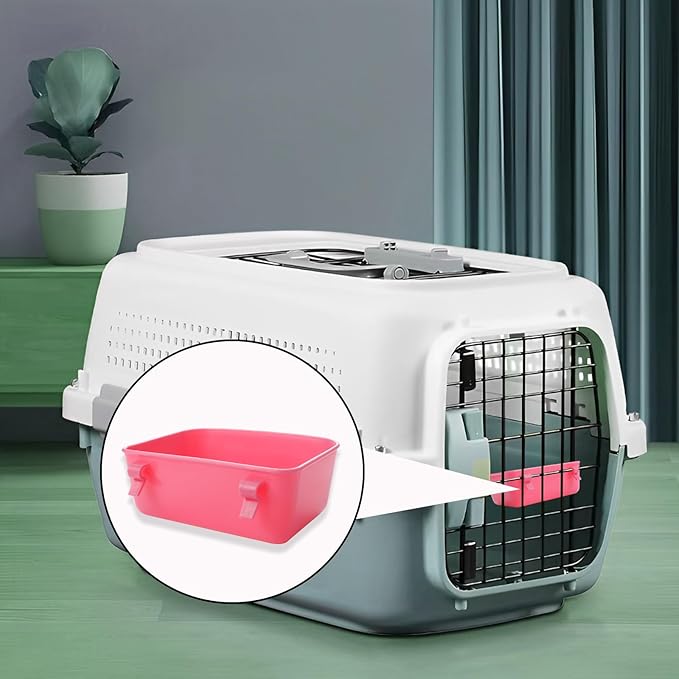 4 PCS Cage Cups Rabbit Feeder Waterer, Chicken Birds Feeders Hanging, Food and Water Container for Pet, Bath Water Bowl Universal for Birds Hamsters Rats Rabbit Guinea Pig Small Pets (Blue, Pink)