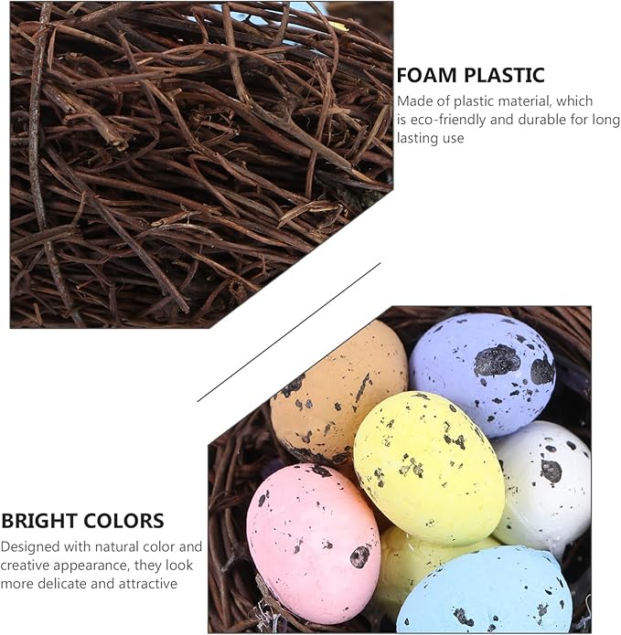 Yardwe 2pcs Easter Bird Nest Eggs Festive Decor for Easter Parties Spring Celebrations and Home Decoration Adorable Candy and Lightweight Items