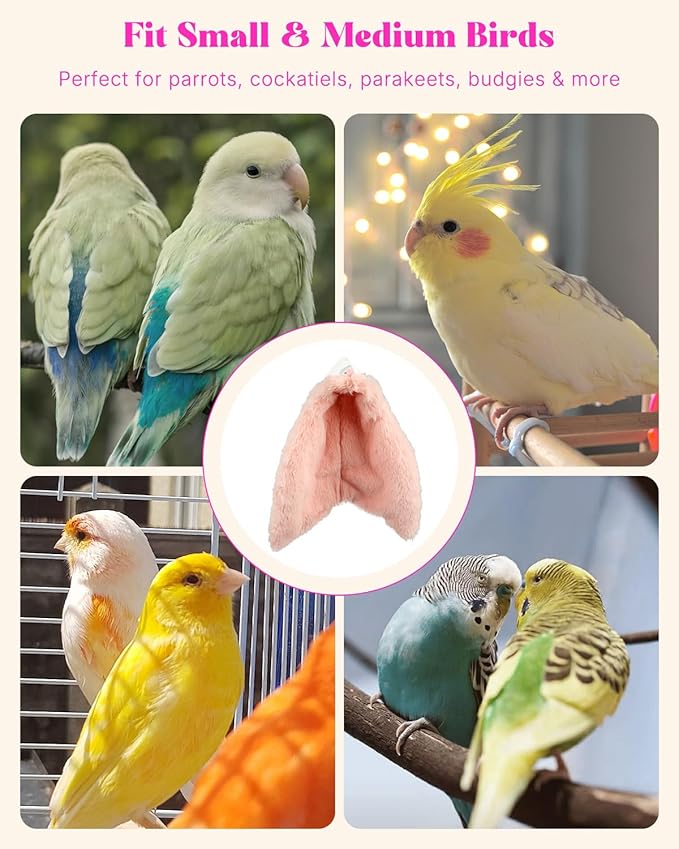 Pawfly Bird Blanket for Cage, Warm Bird Bed for Cage, Snuggle Hut, Snuggle Bed, Hanging Sleeping Nest, Cozy Bird Warmer for Parrot, Cockatiel & Parakeet, 10.5" x 9.5"