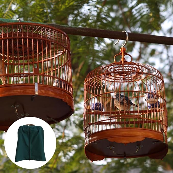VOSAREA Round Bird Cage Cover Round Dome Top Parrot Cage Cover Waterproof and Windproof Ideal for Parrots Canaries and Cockatiels (Random Color)
