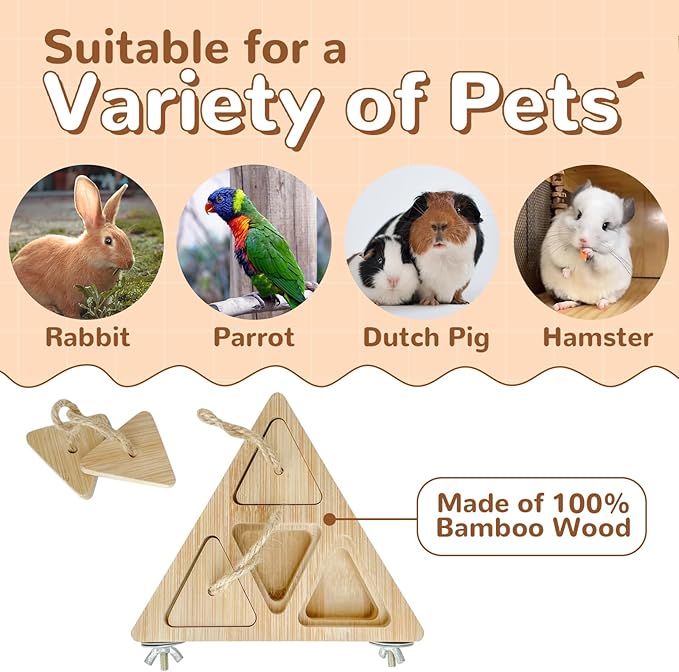 FlidRunest Wooden Bird Foraging Feeder, Interactive Foraging Toys for Parrots, Parrot Chewing Toy, Bird Perches Stand for Parrots, Cockatoo, African Grey, Macaws, Amazon