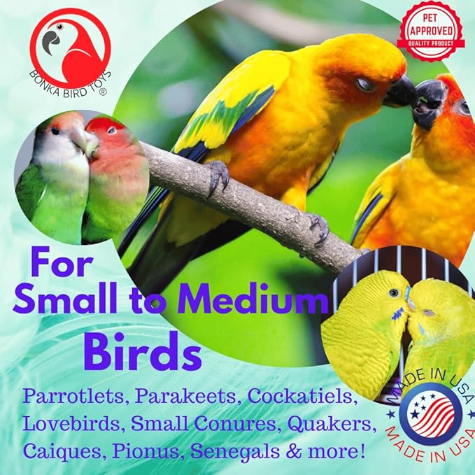 Bonka Bird Toys 1547 Natural Helix – Shreddable Bird Toys for Parakeets, Conures & Cockatiels – Natural Chewing & Foraging Bird Toy – Small Bird Enrichment Toy