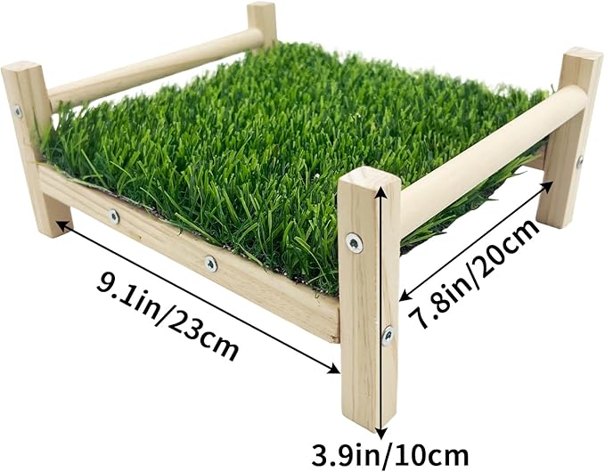 FlidRunest Bird Foraging Bed, Parrot Hammock Bed, Parrot Grass Perch Bed, Bird Perch Conure Platform Grass Forage Toy for Parakeet, Cockatiel, Lovebird, Budgie