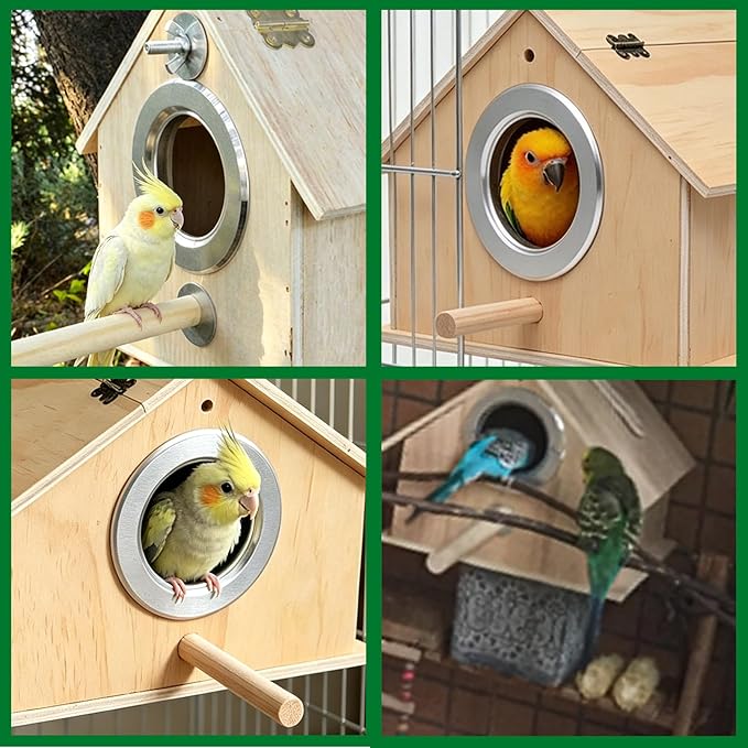 kathson Cockatiel Nesting Box,Bird Nest House,Parakeet Breeding Mating Hut,Parakeet Nesting Box for Budgie,Lovebirds,Conure,Canary,Finch and Small Medium Birds,XL