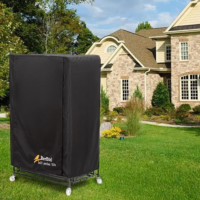 Universal Large Bird Cage Cover(Black) Good Night Black-Out Birdcage Cover Durable Breathable Washable Material (31 * 21 * 52)