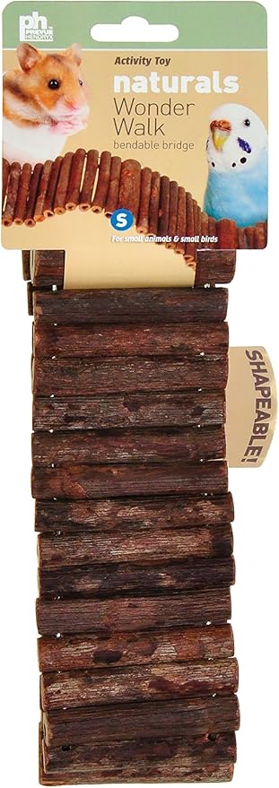 Prevue Pet Products Natural Wonder Walk Ladder - Small Hanging Wooden & Wire Activity Ladder Toy for Small Birds, Gerbils, Hamsters & Mice, Bendable Cage Accessories for Enrichment & Foot Exercise