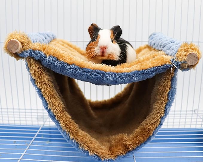 Rat Cage Accessories, Rat Hammock with Warm Soft Fluff, Rat Hammock for Cage, Birds Nest, Sleeping Bed, Cage Accessories for Rat, Hamster, Squirrel, Conure, Sugar Glider, Small Guinea Pig