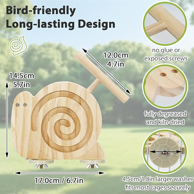 Bird Foraging Toys with Perch, Kiln-Dried Wood Bird Enrichment Toys for Slow Feeder, Parakeet Toy for Cages Reduce Seed Mess, Visible Food Design Parrot Puzzle for Novice/Older/Slow-Learning Birds