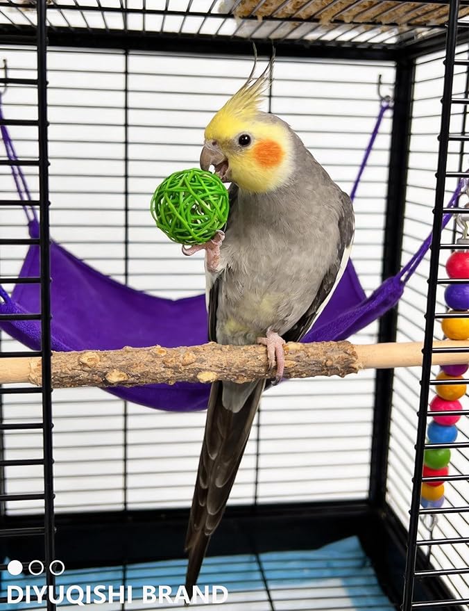 23 Pcs Bird Toys Set for Parakeet Budgie Parrot Colorful Bell Rattan Balls Safe Non-Toxic for Small Large Birds