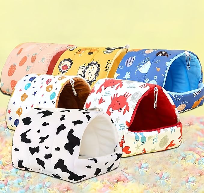 Warm Bird Nest House Plush Birds Hut Bed Hanging Hammock Sleeping Bed Bird Snuggle Cave Hanging Tent for Parrot Parakeet Cockatiel Conure African Grey Macaw-Bear