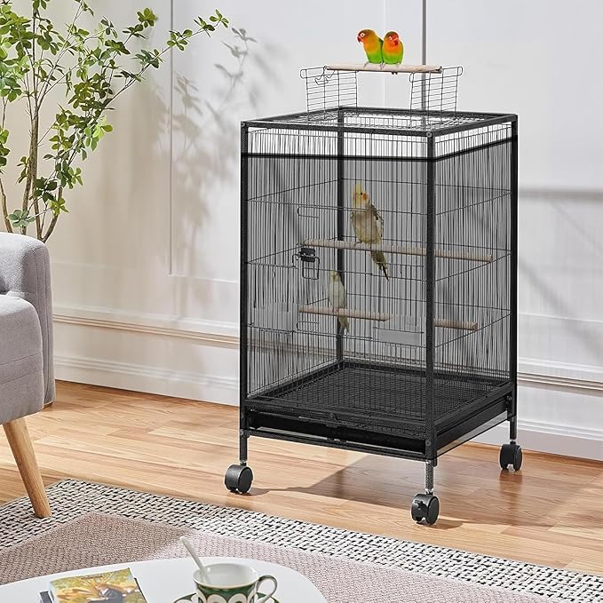 ASOCEA 2Pack Large Bird Cage Seed Cather,Bird Cage Cover Adjustable Soft Airy Skirt Guard for Parrot Parakeet Macaw African Round Square Cages Cover (118 * 31.5in/300 * 80cm) (Black & White)