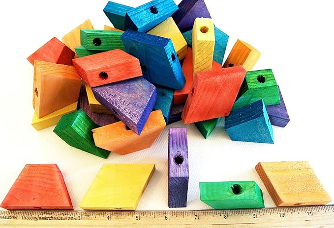 PRAKSHI 36 Wooden Blocks Parrot Bird Parts cage Toy African Grey Cockatoo c