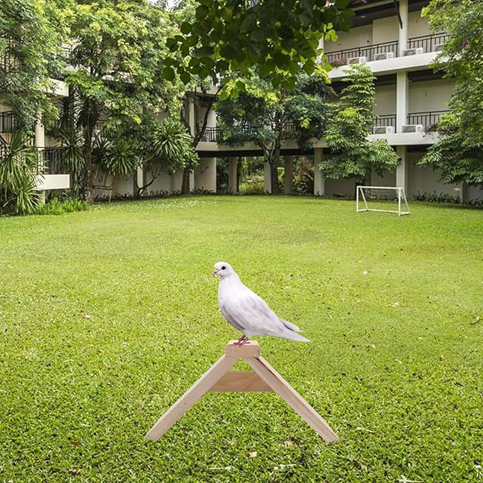POPETPOP Dove Rest Stand : 2Pcs Wooden Pigeon Perch Bird Perch Stand for Pigeons Doves Parrots - Easy to Install, 8.65X4.72X4.72in