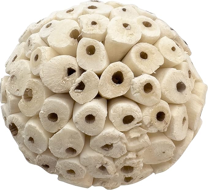 4999 Pk1 Big Sola Ball Foraging Toy for Birds - Natural Shreddable Chew Ball for Parrots, Cockatoos, Parakeets, Budgies, and Small Pets - Enrichment and Play Foot Toy for Cages - Safe and Fun