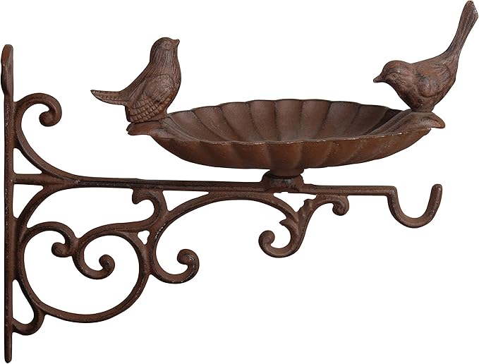 Esschert Design FB163 Cast Iron Birdbath with Bracket